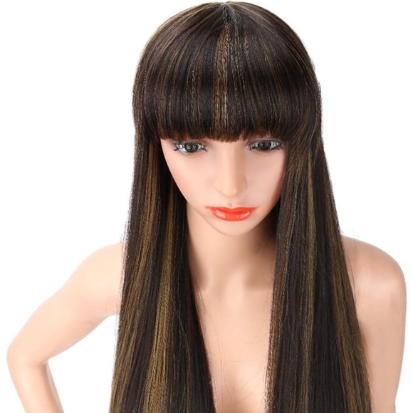 ?Hayden 26”long Black W/highlights Bang Wig *NWT* display picture 3